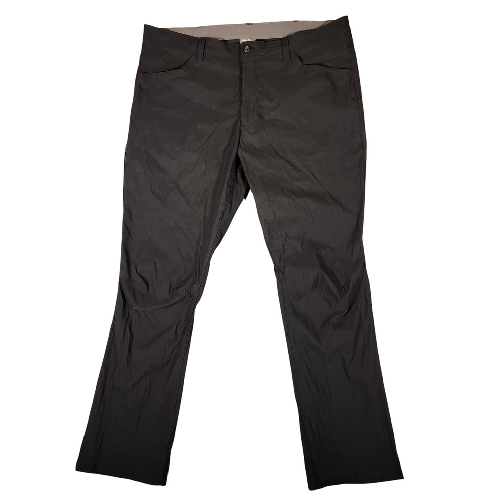 Eddie Bauer Tech Pants Mens 40x32 Black Excellent Nylon Spandex Hiking Outdoor